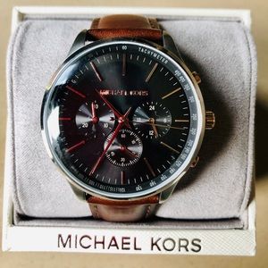 Michael Kors Men's Chrono Chocolate Leather Watch
